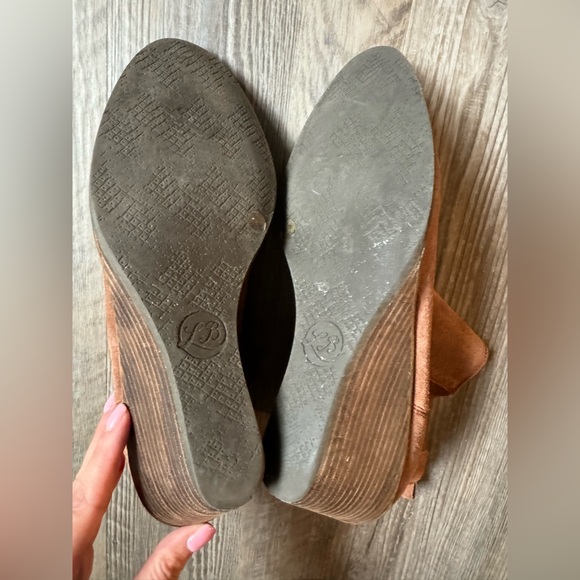 Women’s Lucky Brand Wedge Leather Suede Ankle Bootie Cocoa Brown size 10 - Picture 6 of 9